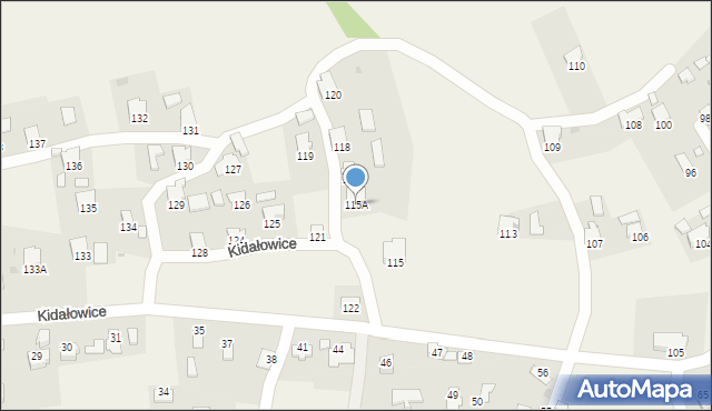 Kidałowice, Kidałowice, 115A, mapa Kidałowice