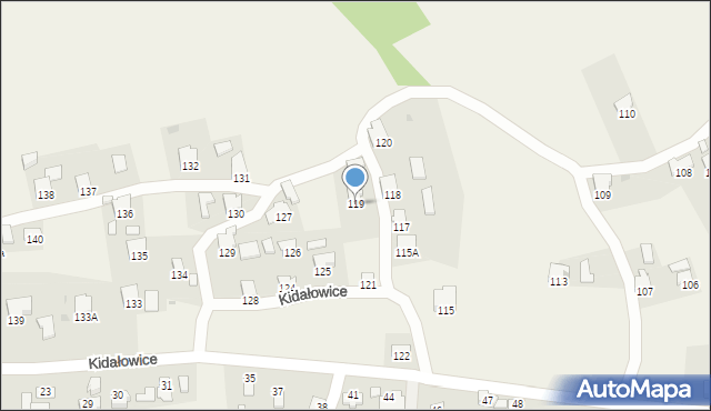 Kidałowice, Kidałowice, 119, mapa Kidałowice