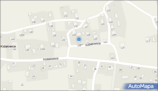 Kidałowice, Kidałowice, 128, mapa Kidałowice