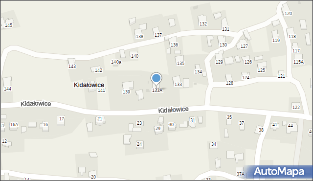 Kidałowice, Kidałowice, 133A, mapa Kidałowice