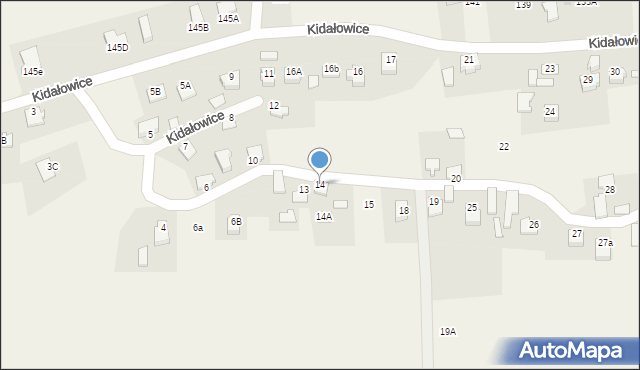 Kidałowice, Kidałowice, 14, mapa Kidałowice