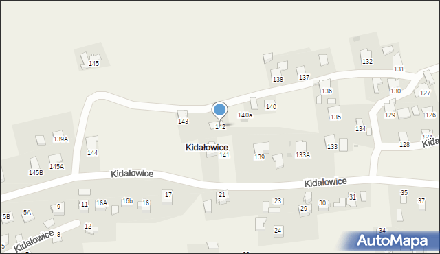 Kidałowice, Kidałowice, 142, mapa Kidałowice