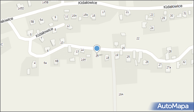 Kidałowice, Kidałowice, 15, mapa Kidałowice