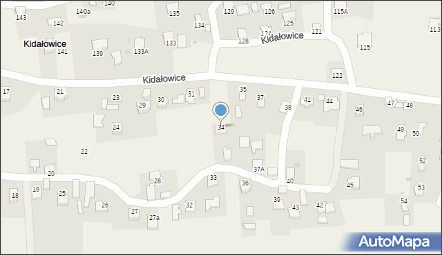 Kidałowice, Kidałowice, 34, mapa Kidałowice