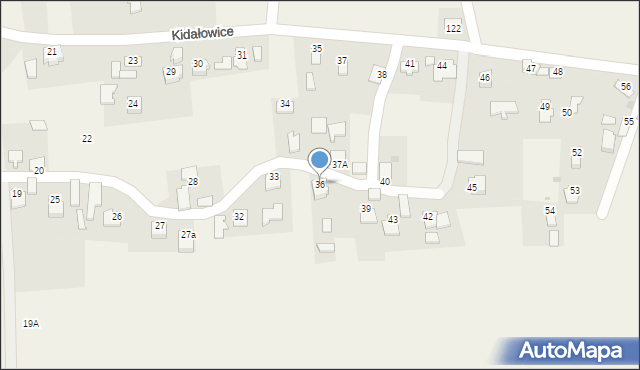Kidałowice, Kidałowice, 36, mapa Kidałowice