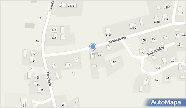 Kidałowice, Kidałowice, 3A, mapa Kidałowice