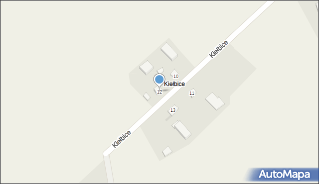 Kiełbice, Kiełbice, 12, mapa Kiełbice