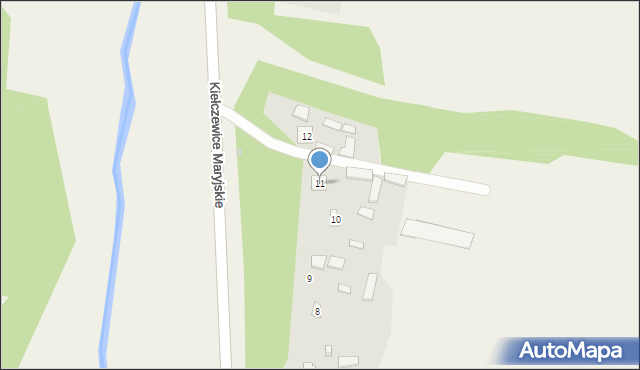 Kiełczewice Dolne, Kiełczewice Dolne, 11, mapa Kiełczewice Dolne