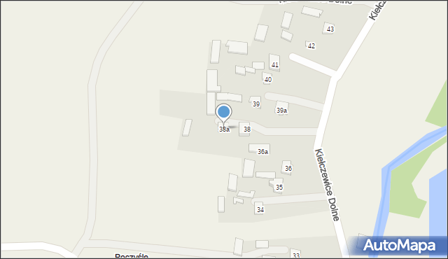 Kiełczewice Dolne, Kiełczewice Dolne, 38a, mapa Kiełczewice Dolne