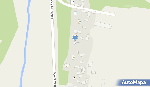 Kiełczewice Dolne, Kiełczewice Dolne, 8, mapa Kiełczewice Dolne