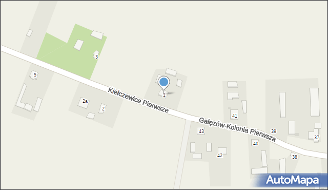 Kiełczewice Pierwsze, Kiełczewice Pierwsze, 1, mapa Kiełczewice Pierwsze
