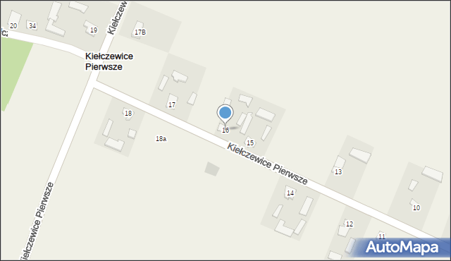 Kiełczewice Pierwsze, Kiełczewice Pierwsze, 16, mapa Kiełczewice Pierwsze