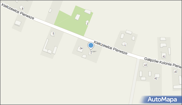 Kiełczewice Pierwsze, Kiełczewice Pierwsze, 2, mapa Kiełczewice Pierwsze