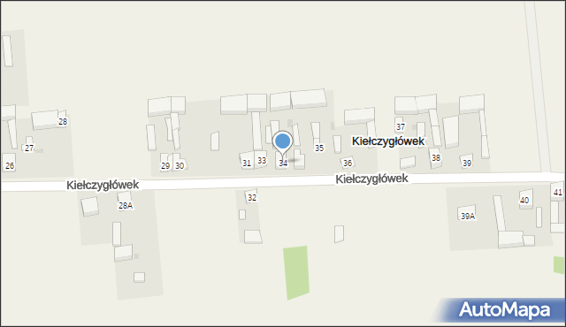 Kiełczygłówek, Kiełczygłówek, 34, mapa Kiełczygłówek