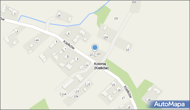 Kiełków, Kiełków, 10b, mapa Kiełków