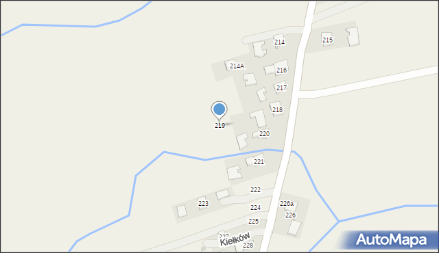 Kiełków, Kiełków, 219, mapa Kiełków