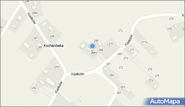 Kiełków, Kiełków, 265, mapa Kiełków