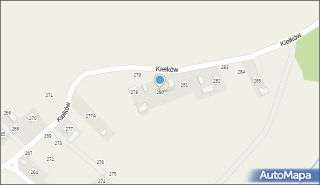 Kiełków, Kiełków, 280, mapa Kiełków