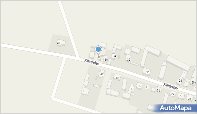 Kilianów, Kilianów, 38, mapa Kilianów