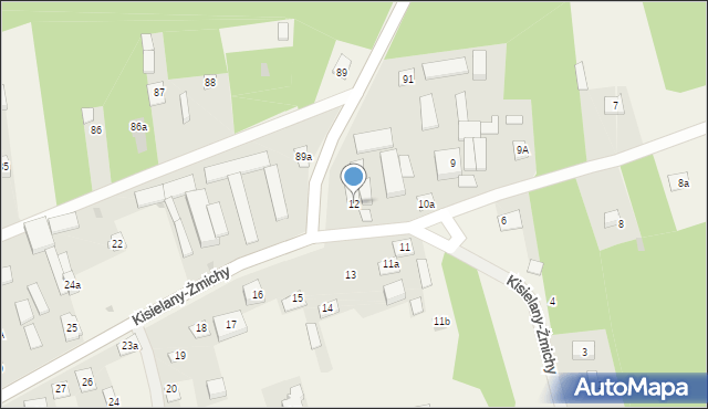 Kisielany-Żmichy, Kisielany-Żmichy, 12, mapa Kisielany-Żmichy