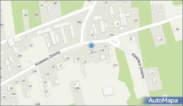Kisielany-Żmichy, Kisielany-Żmichy, 13, mapa Kisielany-Żmichy