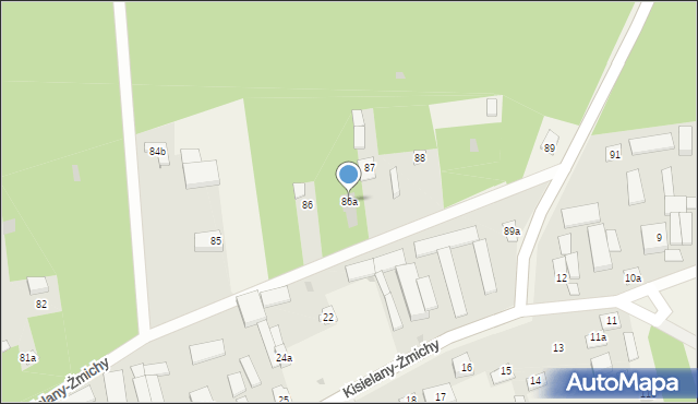 Kisielany-Żmichy, Kisielany-Żmichy, 86a, mapa Kisielany-Żmichy