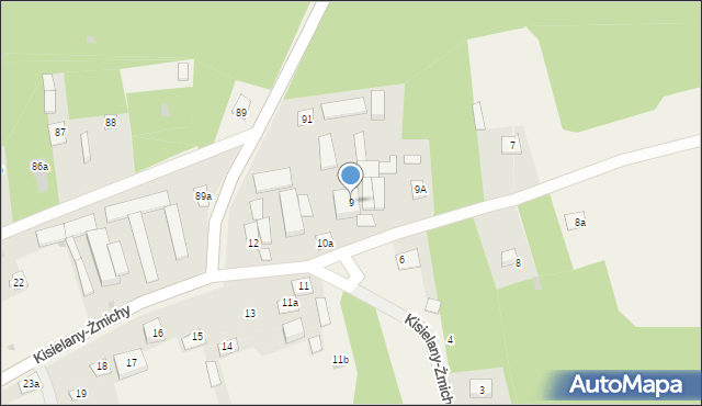 Kisielany-Żmichy, Kisielany-Żmichy, 9, mapa Kisielany-Żmichy
