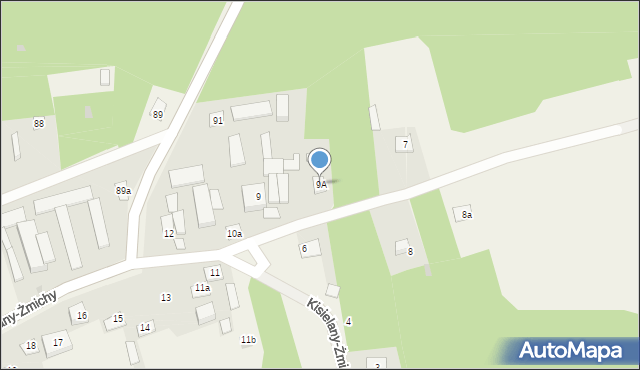 Kisielany-Żmichy, Kisielany-Żmichy, 9A, mapa Kisielany-Żmichy