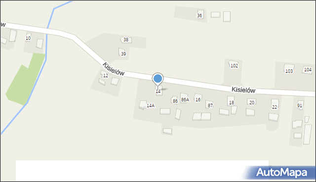 Kisielów, Kisielów, 14, mapa Kisielów