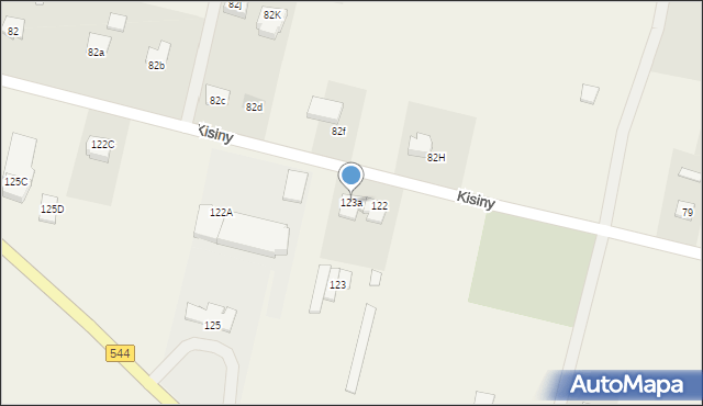 Kisiny, Kisiny, 123a, mapa Kisiny