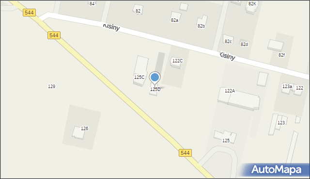 Kisiny, Kisiny, 125D, mapa Kisiny