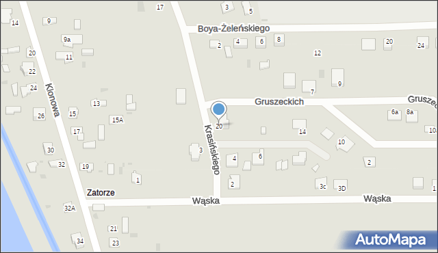 Koniecpol, Kilińskiego Jana, płk., 20, mapa Koniecpol