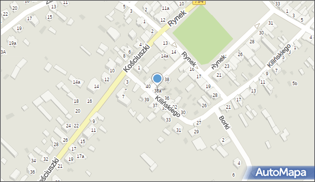 Koniecpol, Kilińskiego Jana, płk., 38a, mapa Koniecpol