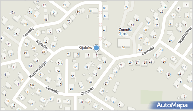 Konin, Kijaków Bronisławy i Jana, 1, mapa Konina