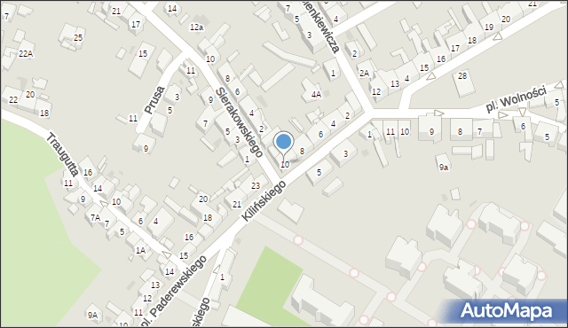 Kościan, Kilińskiego Jana, płk., 10, mapa Kościan