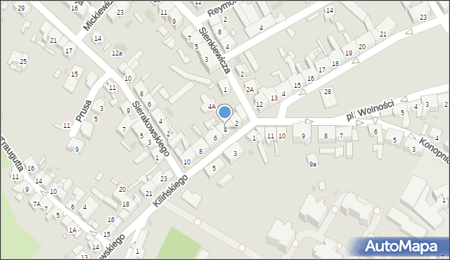 Kościan, Kilińskiego Jana, płk., 4, mapa Kościan