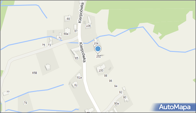 Kościelisko, Kierpcówka, 102, mapa Kościelisko