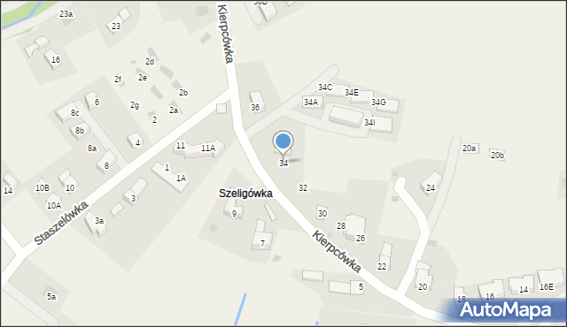 Kościelisko, Kierpcówka, 34, mapa Kościelisko