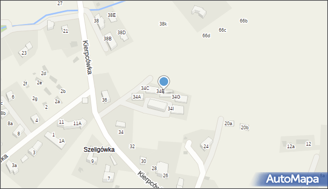 Kościelisko, Kierpcówka, 34F, mapa Kościelisko