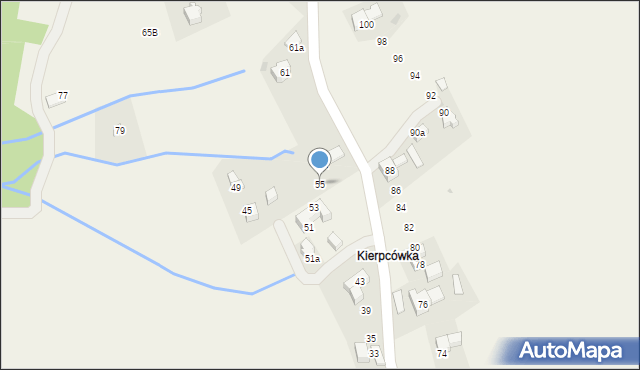 Kościelisko, Kierpcówka, 55, mapa Kościelisko