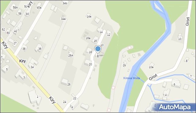 Kościelisko, Kiry, 8, mapa Kościelisko