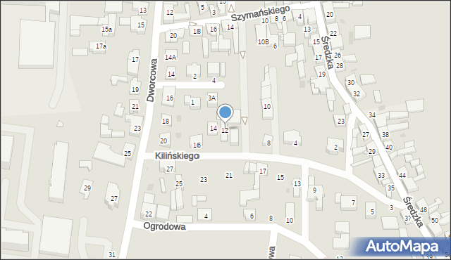 Kostrzyn, Kilińskiego Jana, płk., 12, mapa Kostrzyn