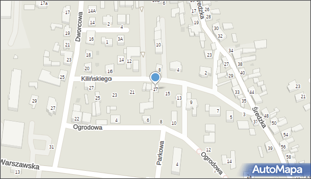 Kostrzyn, Kilińskiego Jana, płk., 17, mapa Kostrzyn