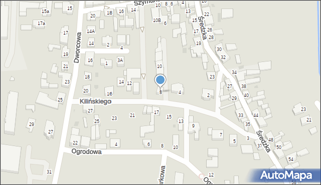 Kostrzyn, Kilińskiego Jana, płk., 8, mapa Kostrzyn
