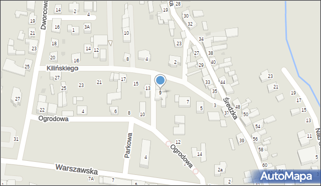 Kostrzyn, Kilińskiego Jana, płk., 9, mapa Kostrzyn