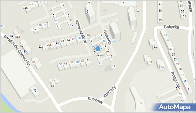 Koszalin, Kilińszczaków, 7, mapa Koszalina