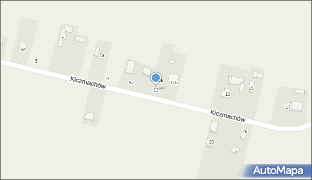Kowale, Kiczmachów, 11, mapa Kowale