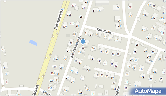 Kraków, Kierzkowskiego Kazimierza, 11, mapa Krakowa