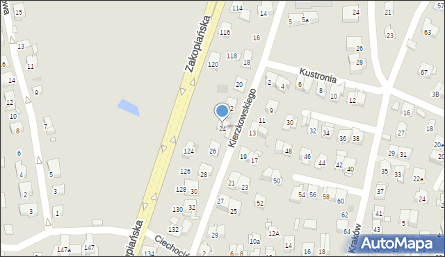 Kraków, Kierzkowskiego Kazimierza, 24, mapa Krakowa