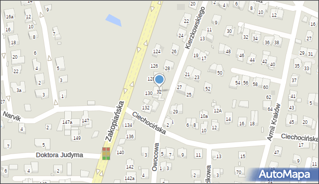 Kraków, Kierzkowskiego Kazimierza, 32, mapa Krakowa